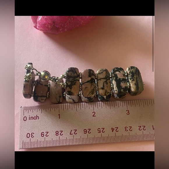 Pink Rhodonite Bracelet w/ Magnetic Clasp #7283 - Picture 2 of 4